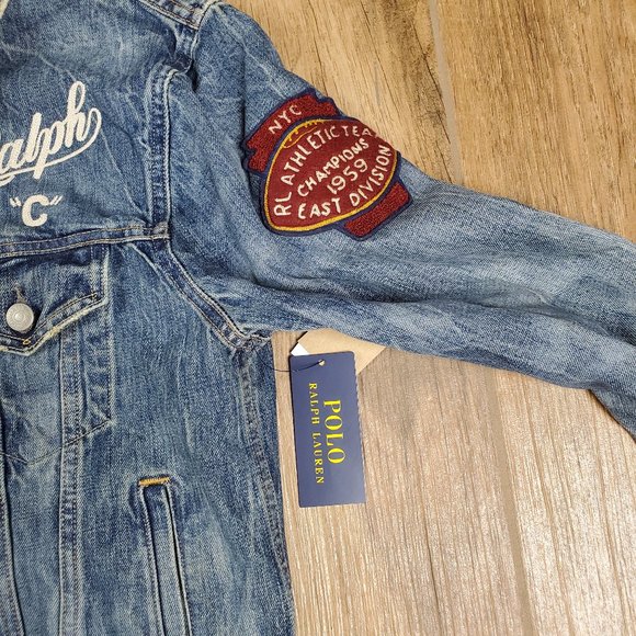 Polo Ralph Lauren Denim Embroidered Varsity Jacket - Picture 8 of 11